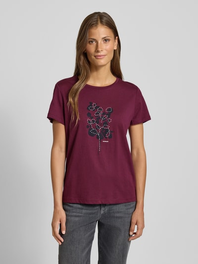 Tom Tailor T-shirt o kroju regular fit z czystej bawełny Bordowy 4