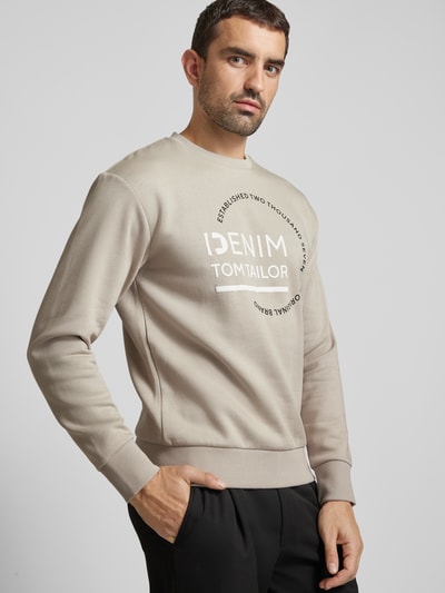 Tom Tailor Denim Sweatshirt mit Logo-Print Hellgrau 3