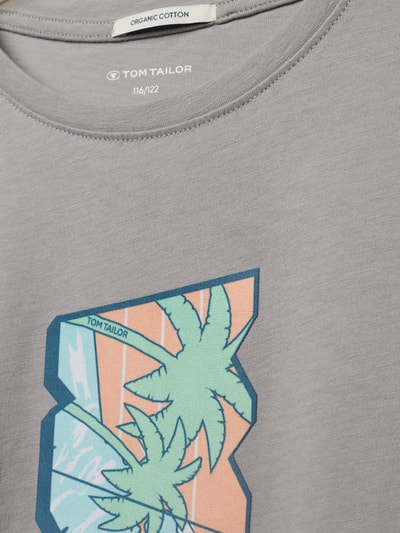 Tom Tailor T-shirt met motiefprint Steengrijs - 2