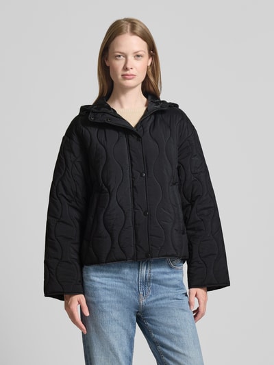 Jake*s Casual Gewatteerd jack met capuchon Zwart - 4