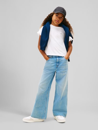 Tommy Hilfiger Teens Relaxed Fit T-Shirt aus Baumwoll-Mix mit Rüschen-Details Weiss 1