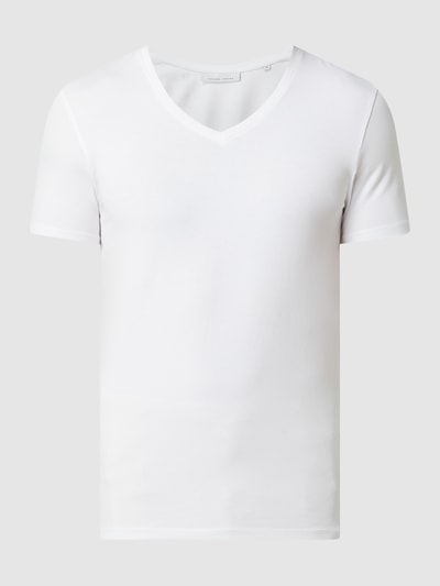 Casual Friday T-shirt met stretch, model 'Lincoln' Wit - 2