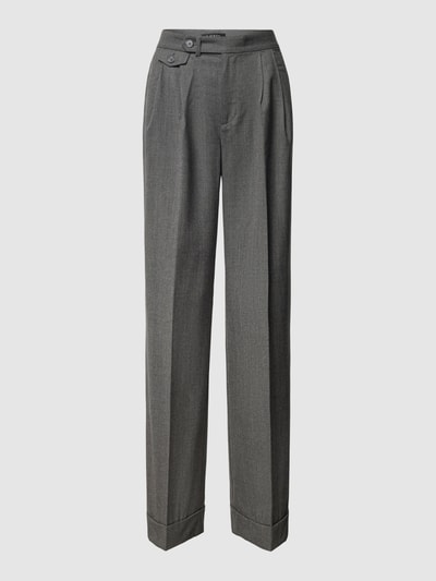 Lauren Ralph Lauren Spodnie z zakładkami w pasie i fakturowanym wzorem model ‘TUMELO’ Antracytowy 2