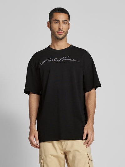 KARL KANI T-Shirt mit Label-Stitching Black 4