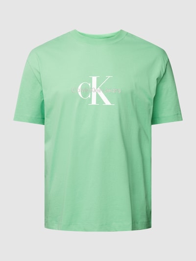 CK Jeans Plus Plus size T-shirt met logoprint Lichtturquoise - 2