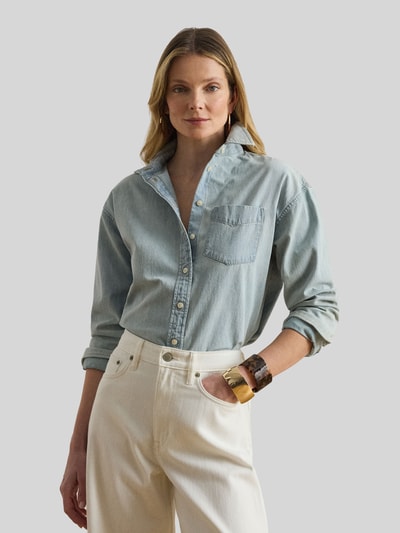 Lauren Ralph Lauren regular fit jeansblouse van puur katoen Jeansblauw gemêleerd - 4
