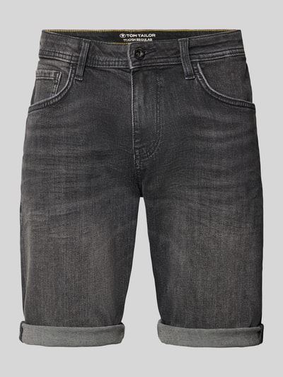 Tom Tailor Regular Fit Jeans Bermudas aus Baumwoll-Mix Dunkelgrau Melange 2