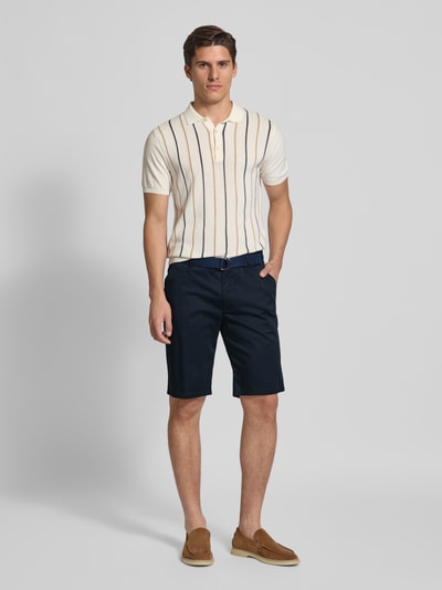 Christian Berg Men Bermuda met Franse steekzakken Marineblauw - 1