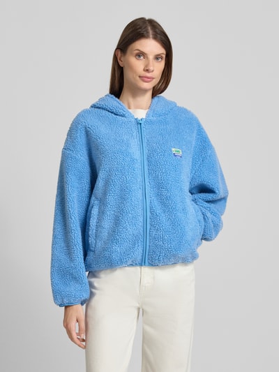 American Vintage Fleecejack met steekzakken, model 'HOKTOWN' Bleu - 4