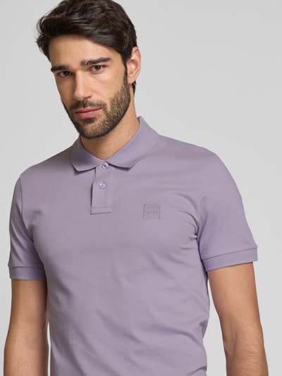 BOSS Orange Poloshirt mit Label-Detail Flieder 3