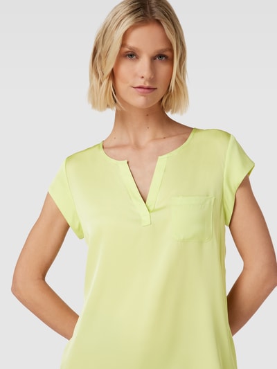 Repeat Blouseshirt met V-hals Neongeel gemêleerd - 3