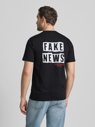 CARLO COLUCCI T-Shirt mit Label-Print Black 5
