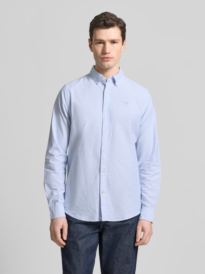 Barbour Krój tailored koszula casualowa z czystej bawełna model 'STRIPED OXFORD' Jasnoniebieski 4