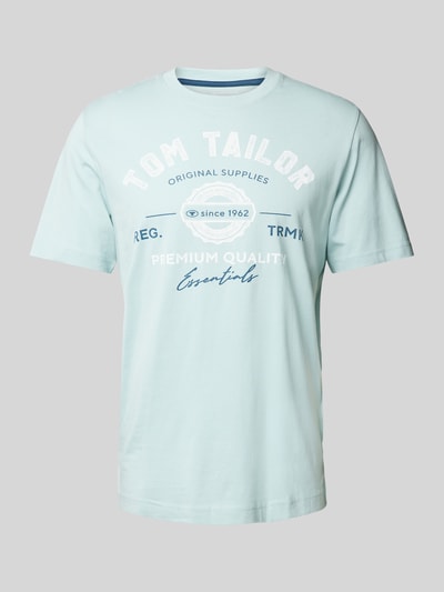 Tom Tailor Herren T-Shirt mit Statement-Print Mint 2
