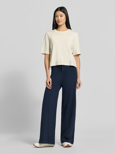 Tom Tailor Wide Leg Culotte aus Baumwoll-Mix mit Seiden-Anteil Marine 1