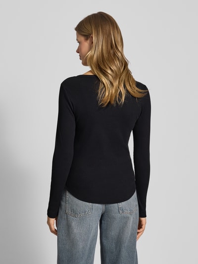 G-Star Raw Slim Fit Longsleeve mit Rundhalsausschnitt und Knopfleiste Black 5