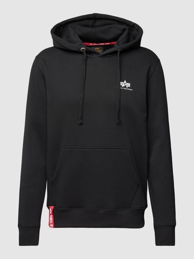 Alpha Industries Hoodie met labelprint, model 'BASIC' Zwart - 2