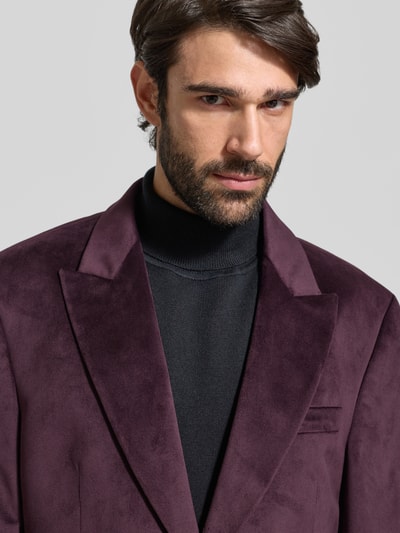 Christian Berg Men 2-Knopf-Sakko aus Samt Aubergine 3