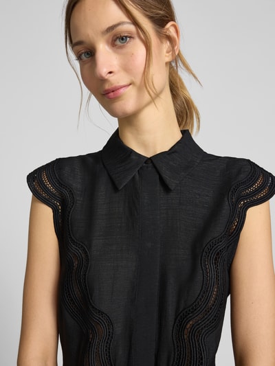 Copenhagen Muse Midikleid aus Viskose-Mix mit Lochspitze Modell 'COLE' Black 3