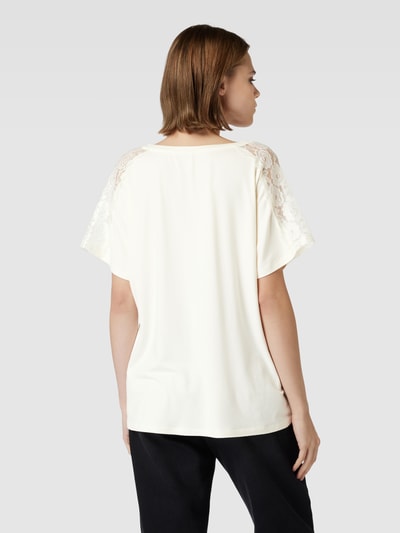 Only Blouseshirt met kantinzet, model 'MOSTER' Offwhite - 5