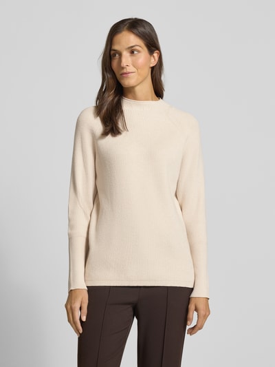 Soyaconcept Sweter z dzianiny z prążkowanymi wykończeniami model ‘KANITA’ Écru melanż 4