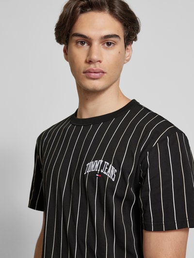 Tommy Jeans T-shirt met streepmotief Zwart - 3