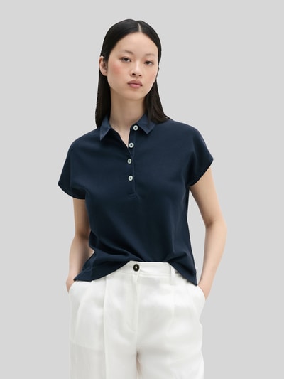 Marc O'Polo Loose Fit Poloshirt aus reiner Baumwolle Marine 4
