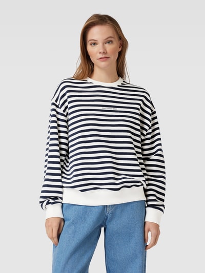 Marc O'Polo Denim Sweatshirt met streepmotief Marineblauw - 4