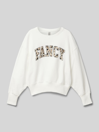 Blue Effect Sweatshirt mit Label-Print Weiss 1