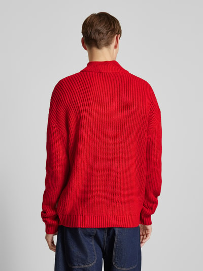 REVIEW Gebreide pullover met ribboorden Rood - 5