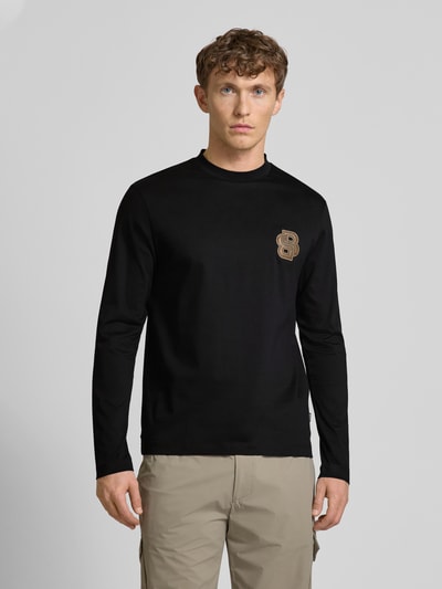 BOSS Longsleeve mit Logo-Stitching Modell 'Talley' Black 4