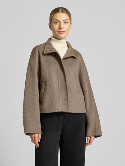 someday. Jacke aus Woll-Mix mit Stehkragen Modell 'Varielle' Taupe Melange 4