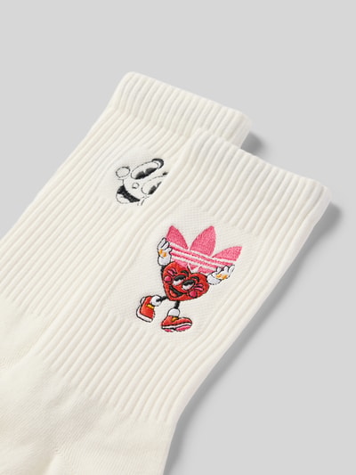 adidas Originals Socken im 2er-Pack mit Motiv-Stitching Modell 'NELSON' Offwhite 2