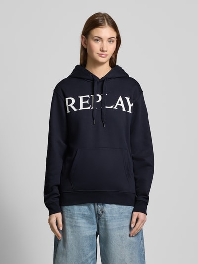 Replay Hoodie mit Label-Print Marine 4