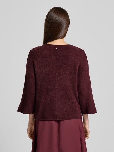 ROBE LÉGÈRE Strickpullover mit Leinen-Anteil Bordeaux 5