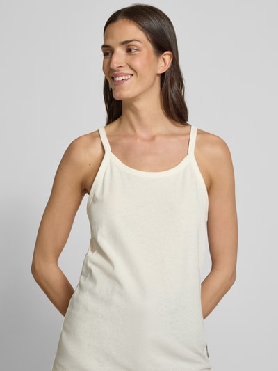 Marc O'Polo Slim fit top met bandjes van een mix van katoen en hennep Wit - 3