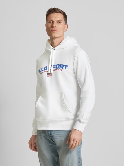 Polo Sport Hoodie mit Label-Print Weiss 4