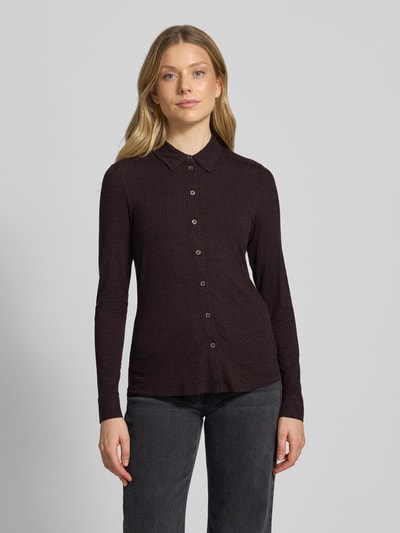 Marc O'Polo Regular fit overhemdblouse van viscosemix Aubergine - 4