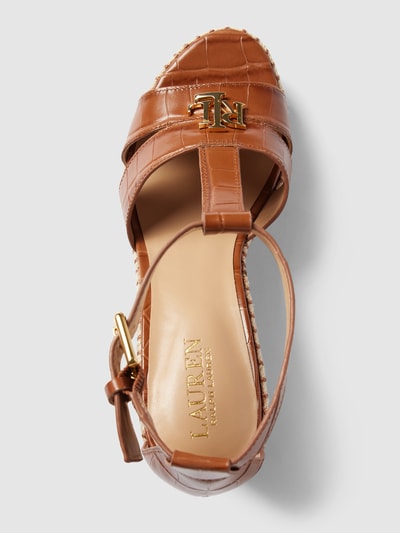 Lauren Ralph Lauren Wedges mit Dornschließe Modell 'HALE' Cognac 4