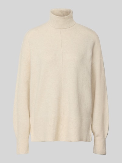 VERO MODA Regular Fit Rollkragenpullover mit Seitenschlitzen Modell 'DOFFY' Ecru Melange 2