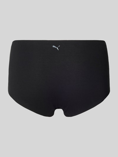 Produktfoto, schwarzer Slip mit elastischem Bund von PUMA, Baumwoll-Elasthan-Mix, körpernahe Passform, glatte Textur