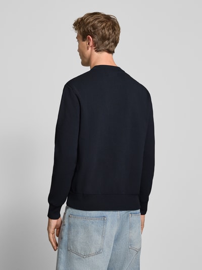 Replay Gebreide pullover met labelstitching Marineblauw - 5