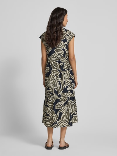 OPUS Sukienka midi z dekoltem w serek model ‘Werisa’ Petrol 5