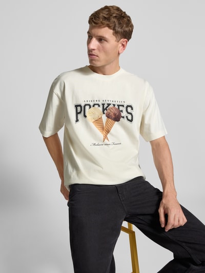 POCKIES T-Shirt mit Label-Print Weiss 3