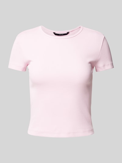 Vero Moda T-shirt o kroju regular fit z prążkowaniem model ‘CHLOE’ Różowy 2