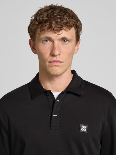 HUGO Poloshirt mit Label-Detail Modell 'Dargenpolo' Black 3