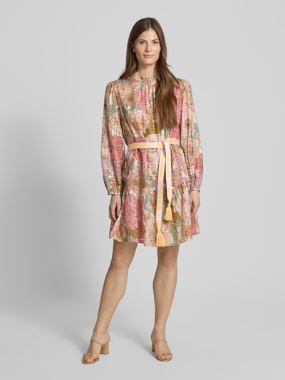 Rich & Royal Mini-jurk van een mix van katoen en zijde Roze - 1