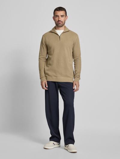 Jack & Jones Premium Gebreide pullover met opstaande kraag, model 'BLUCHRISTER' Rietgroen - 1