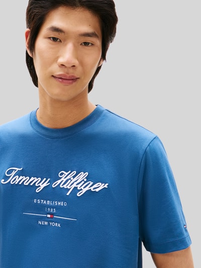 Tommy Hilfiger regular fit T-shirt van puur katoen Rookblauw - 3