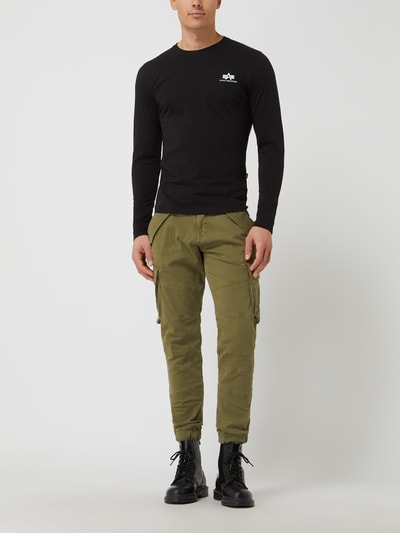 Alpha Industries Cargohose mit Label-Details Modell 'COMBAT' Oliv 1